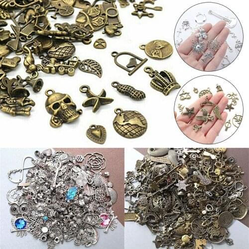 New 50g Retro Match Mixed Alloy Pendants Trinket Charms Bracelet DIY Jewelry Earrings Necklace Making Accessories