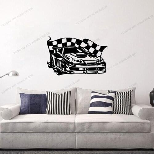 Rally Racer Garage Sports Racing Car Race Removable Vinyl Wall Sticker Decal For Kids Teens Room Decor CX532