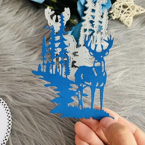 Christmas deer tree forest decoration die Metal Cutting Dies DIY Scrapbook Paper Cards Embossing Craft Die Cut handmade craft