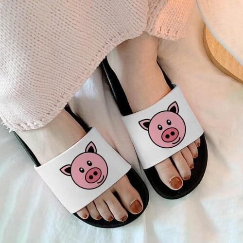 2021 Women Slippers Cartoon Animal Kawaii Pattern Beach Slides Home Thick Bottom Flip Flops Female Non-slip Shoes Plus Size 41