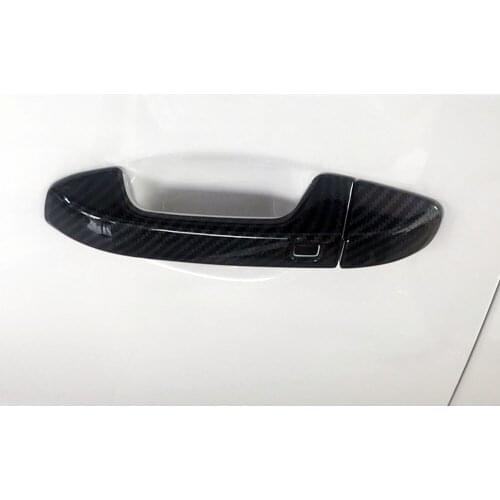 Car Styling For KIA Forte K3 2019 2020 Carbon Fiber Printed Exterior Door Handle Cover Moulding Trim