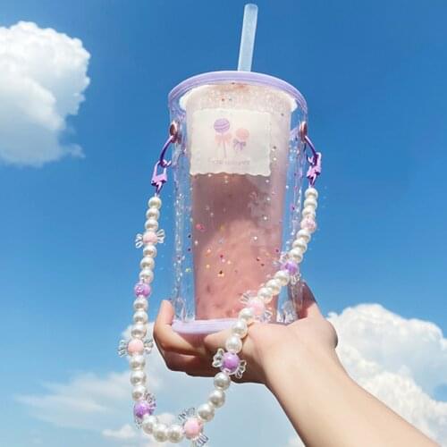 INS Candy Bubble Milk Tea Crossbody Bag Fashion Mini Boba Transparent Sling Handbag Chain Pouch Shoulder Bag For Women Girl