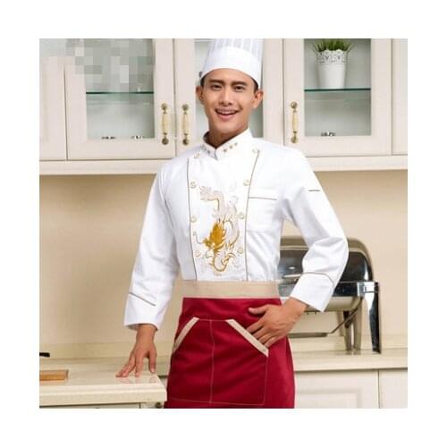 Restaurant chef uniforms kitchen chef uniforms 2019 Fall and winter clothes long-sleeved chef service hotel