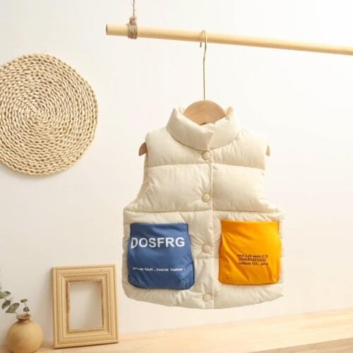 2021 Ins New Fashion Baby Girls Boys Waistcoat Baby Clothing Winter Outwear Coat Vests Children Clothing