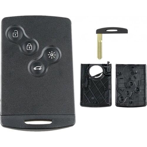 4 Buttons Car Auto Key Card Smart Shell Case Replacement with NSN14 Blade for Renault Laguna Koleos