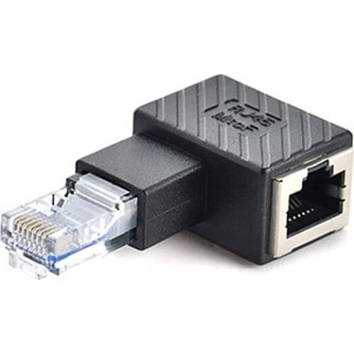 90/180/270 Degree Right Angle RJ45 Male To Female Cat5/6 Ethernet LAN Extension Adapter