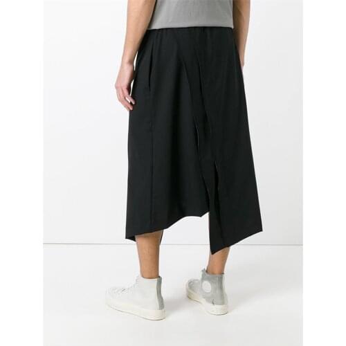 Mens new menswear fashion trend Hairstylist handmade irregular design casual pants culottes large clothing