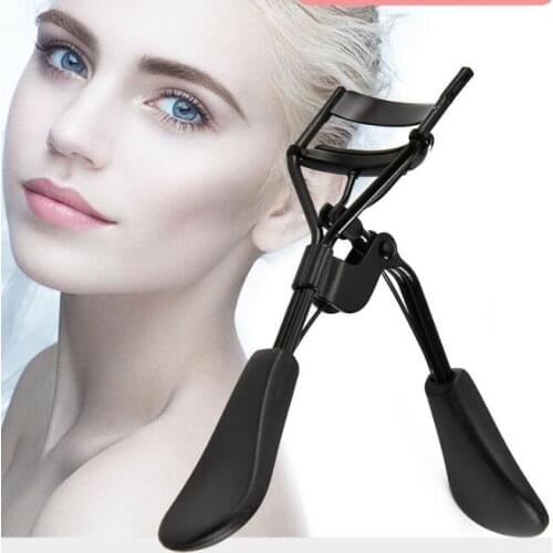 100Pcs/Lot Carbon Steel Black A4 Eyelash Curler Wide Angle Eyelash Curling With Rubber Pad Color Makeup Tool HA2349