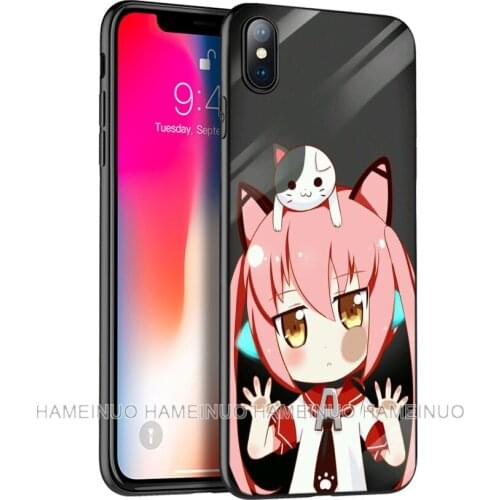 Black tpu case for iphone 5 5s SE 2020 6 6s 7 8 plus X 10 XR XS 11 pro MAX silicon cover case lovely anime
