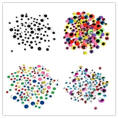 100Pcs Colorful Movable Plastic Wiggle Googly Eyes Self-Adhesive Scrapbooking For Toys Diy Kids Craft Home Decor Sewing Supplies