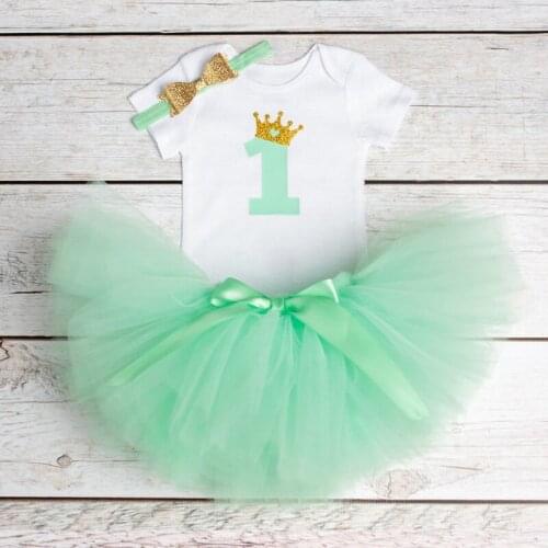 Baby Girl Clothing Set 1st Birthday Sweet Cake Smash Outfits Baby Clothes Toddler Girls Christening Gown Photo Costume Suits