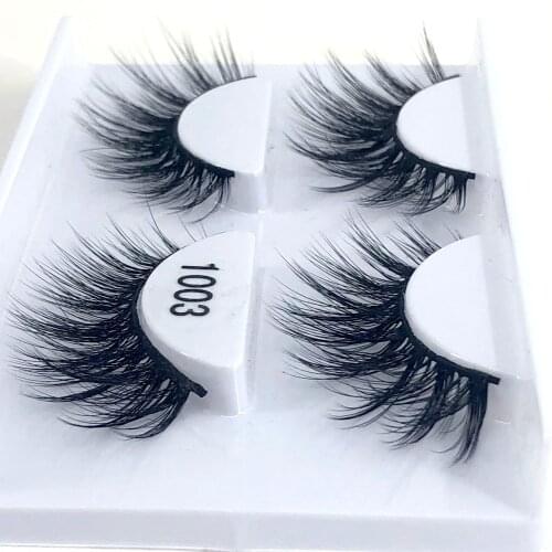 HBZGTLAD 3d mink eyelashes hand made makeup false eyelash natural long eyelash extension 1 box 2 pairs eyelashes