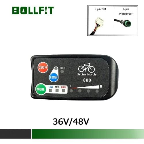 BOLLFIT E Bike Accessories KT E Bike Display LED 880 36V 48V Intelligent Control Panel Display For Electric Bicycle Kit