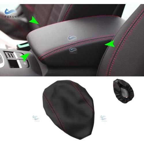 For Audi A3 2017 2018 Microfiber Leather Car Interior Center Control Armrest Box Pad Cover Trim
