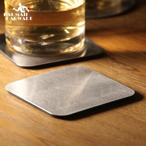 Round & Square Table Cup Mat Kitchen Mat Pad For Bar Cocktail Stainless Steel Mat Kitchen Glass Coaster Placemat