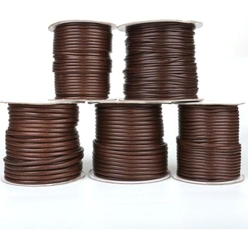 Pick Size 2.5/3/3.5/4/5mm Black Brown Round Waxed Cord Rope String Strap for DIY Necklace Bracelet Jewelry Findings Making