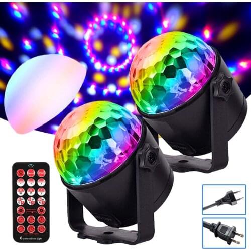 LED DJ Disco Ball Party Lights Sound Activated Stage Light 6 Color Projector Night Light For Home Children Christmas Birthday