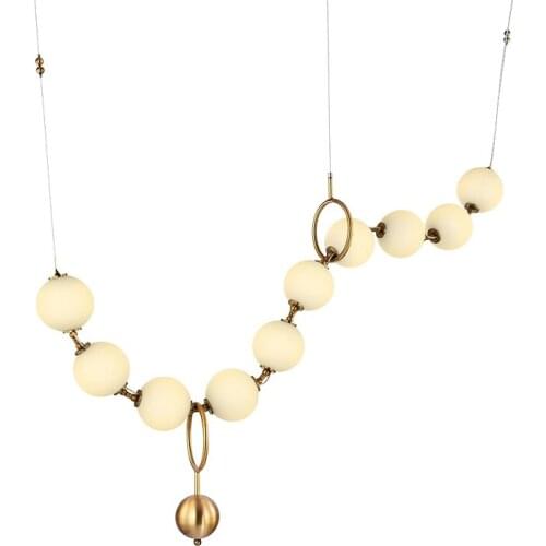 Nordic LED Glass Ball Necklace Chandelier lighting Pellet Modern Chandelier Bedroom Living Room Hanglamp G4 LED Luminaria