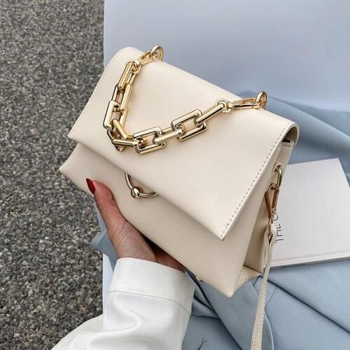 Chain Design Womens Small PU Leather Flap Crossbody Bags Sale Ladies Yellow Shoulder Handbags 2021 Female Luxury Famous Brand