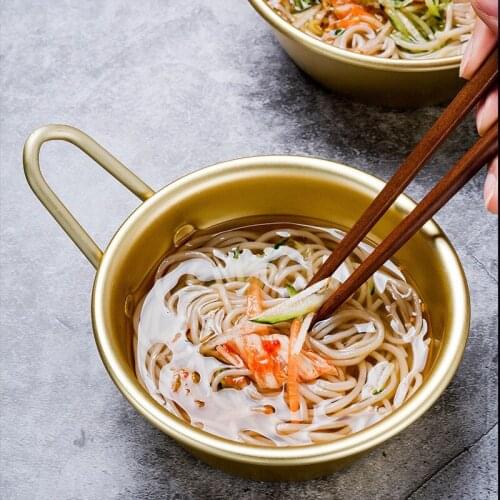 Mixing Bowl Rice Ware Pot Salad Bowl Vajilla Gold With Handle Wine And Porridge Bowl Kitchenware Vajillas Platos Container 1pcs