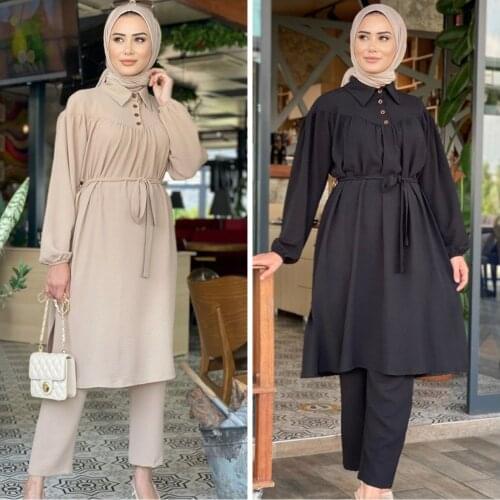 Muslim Double Team Muslim Fashion Abaya Caftan Kaftan İslamic Clothing Turley Dubai 2021 Fashion Women Clothing