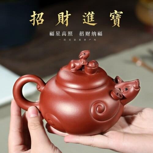 A handful of mud yixing undressed ore recommended pure manual teapot kung fu tea sets tea cups for single pot
