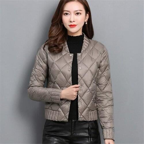 Autumn Winter Women Ultra Light Down Coat Warm White Duck Down Lightweight Parkas Outwear Female Thin Slim Short Jacket Top A757