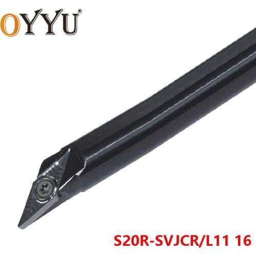 OYYU SVJCR S20R-SVJCR11 S20R-SVJCR16 SVJCL16 Lathe Cutter Arbor Boring Bar use VCMT11 16 Carbide Inserts Turning Toolholder