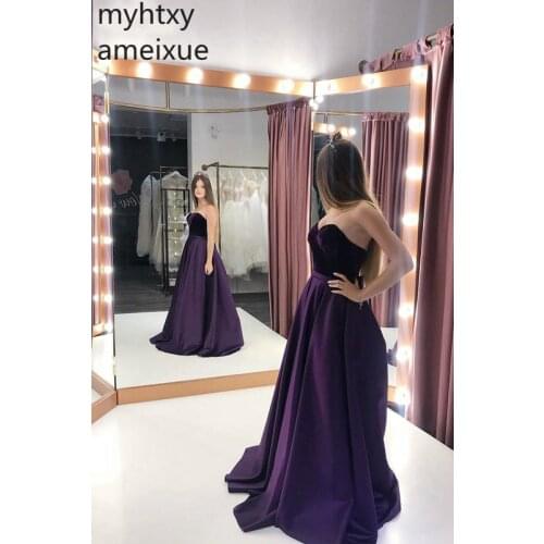 Simple Charming Sweetheart Prom Dress Purple Evening Dress Prom Gowns For Teens Prom Party Dresses Custom Made Robe De Soiree