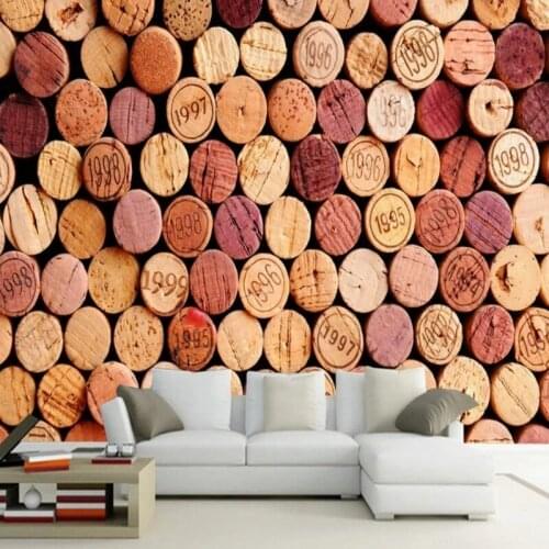 Dropship Colomac Geometric Wallpaper Creative Simple Cork Wine Bottle Decoration Mural Wall Wallpaper Living Room Papel Pared