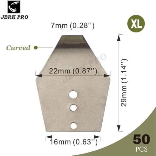 JERK PRO 50PCS Size XL Stainless Steel Shakee Blades Make Swim Jig Dancer Fishing Lures Parts Tackle Craft Accessories