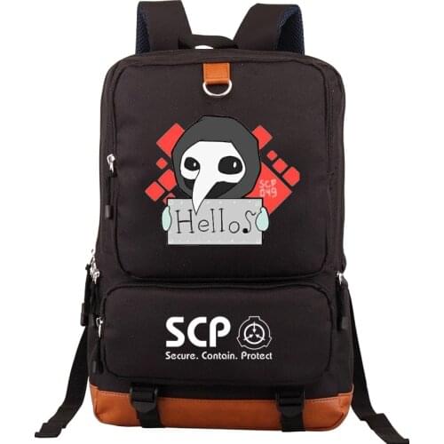 SCP Foundation Secure Contain Protect Canvas BackPack Unisex Travel Backpack Fashion School Bags SCP Laptop Backpack Mochila