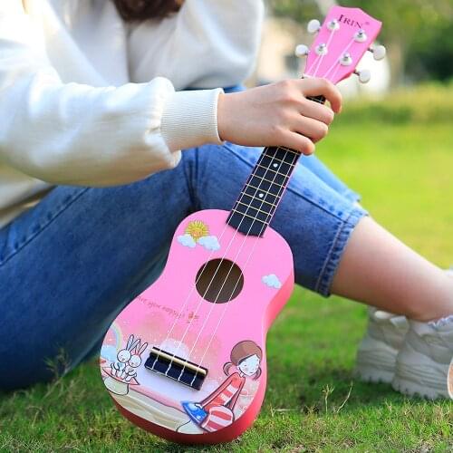 M MBAT 21 Inch Ukulele Pink Blue Basswood 4 Strings Hawaiian Mini Guitar Ukulele Kids Gifts Childrens Toys Musical Instruments
