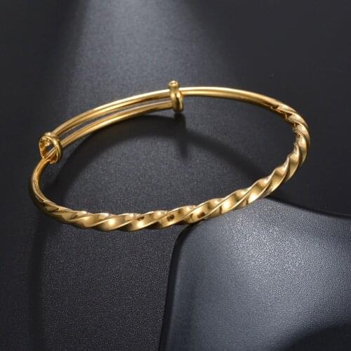 Vietnam Alluvial Gold Bracelets Fashion Minimalism Delicate Circular Tube Flexible Bangle Bracelet Jewelry for Female