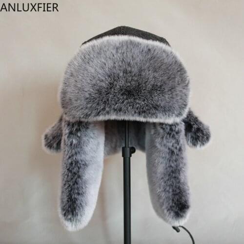 Adult Bomber Hat Mens Trapper Ear Protection Warm Hats Mens Winter Snow Caps Windproof Russian Fur Hat Ear Flap Caps B-8486