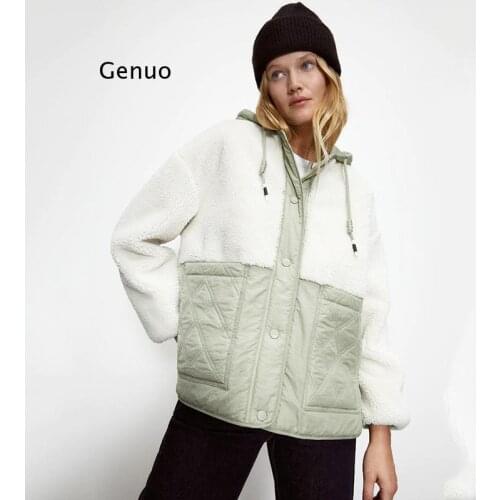 Womens Warmth and Cashmere Lamb Wool Fleece Cotton Jacket Jacket