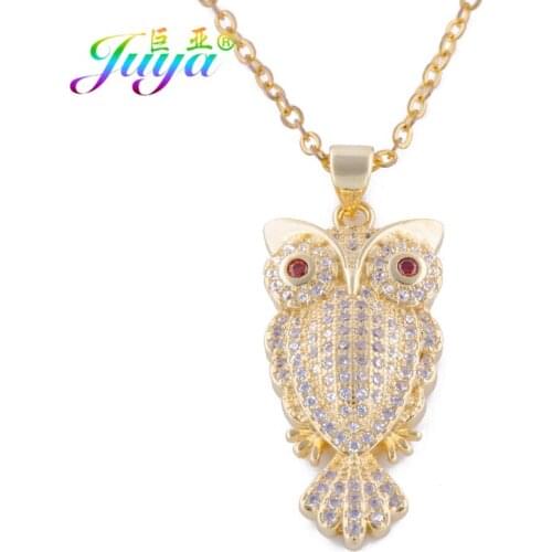 2020 Luxury Necklace Supplies Gold /Rose Gold Micro Pave Zircon Red Eyes Owl Pendant Necklace For Women Gift Jewelry
