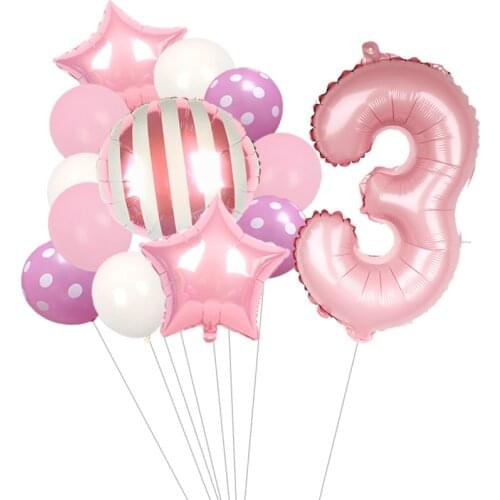1 set Candy Foil Balloon Pink Number Color Windmill Helium Balloon Wedding Birthday Party Decoration Kid Toy Baby Shower