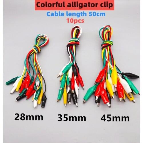 10pcs color cord alligator clip electronic DIY electric clip double-head clip test clip power cord connection line accessories