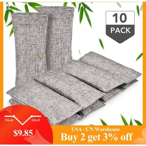10Pcs Natural Bamboo Charcoal Bag Air Purifying Bag Odor Eliminator Non Toxic Activated Carbon Purifier Closets Shoe Deodorant