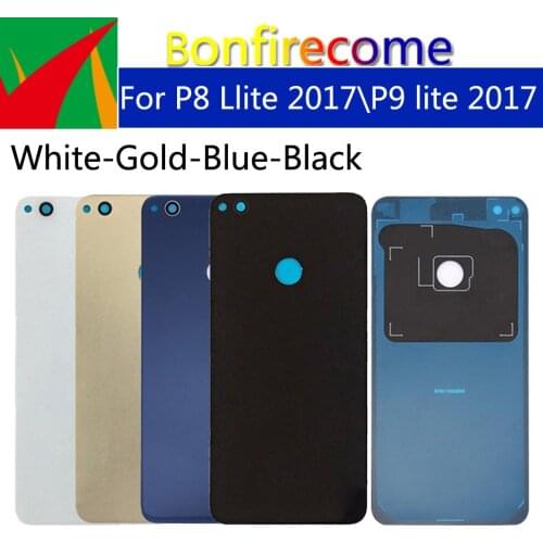 10Pcs\lot Back Glass For Huawei P8 Lite 2017 Battery Back Cover Replacement For Huawei P9 Lite 2017 Housing Case Chassis Shell