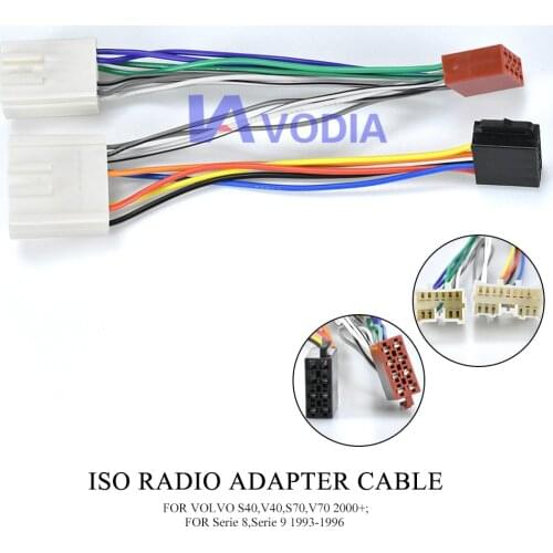12-028 ISO car Radio Adapter for VOLVO S40 V40 S70 V70 /Serie 8 Serie 9 Wiring Harness Connector Lead Loom Cable Plug