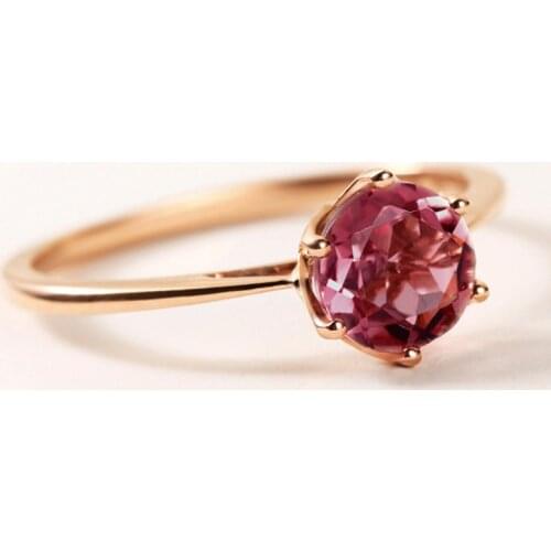2018 Fashion Classic Soild Gold Rose Wedding Rings Natural Ruby Jewelry Party Engagement Brand 4-10 Size Rings for Women Gift