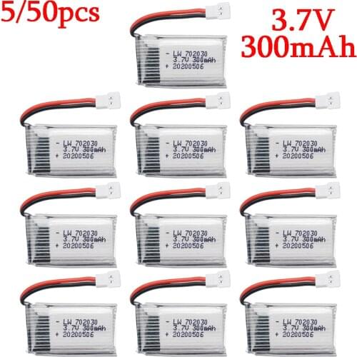 5/50pcs wholesale 3.7V 300mAh Lipo Battery For Udi U816 U830 F180 E55 FQ777 FQ17W Hubsan H107 Syma X11C FY530 RC Drone battery