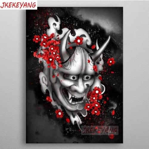 5D DIY square/round Diamond painting Japanese mask Cross Stitch Diamond Embroidery Pattern Rhinestone J2466