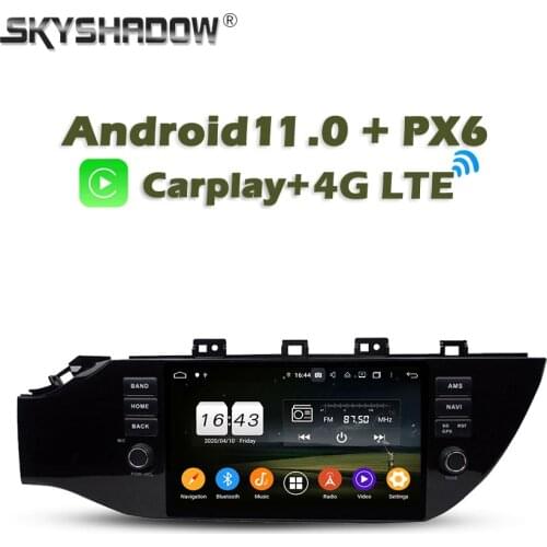 720P Wireless Carplay PX6 Car DVD Player Multimedia IPS Android 10 4G+ 64G Bluetooth Wifi GPS RDS Radio For kia K2 RIO 2017 2018