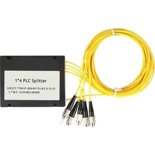 Free Shipping FC/ UPC 1x4 PLC Fiber Optical Splitter Single Mode With FC/UPC Connector FTTH SC 1x4 PLC ABS Optic Splitter Box