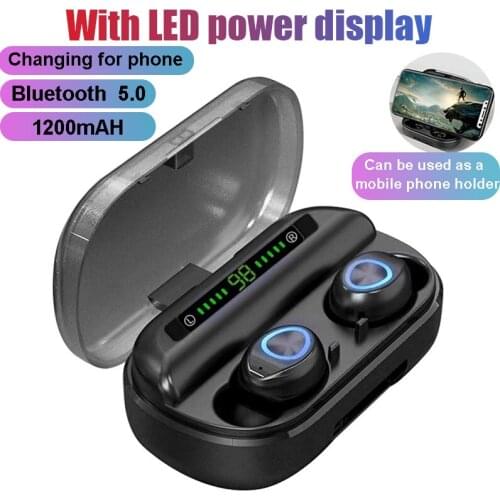 Bluetooth 5.0 Headset True Wireless Headphones TWS in-Ear Earbuds IPX7 Waterproof Earphones HiFi Sport For Iphone Samsung Huawei