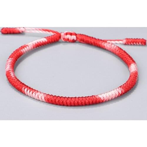 Tibetan Buddhist Handmade Lucky Knots Rope Bracelets For Women Men Buddhism Braided Gradient Bless Bangle Amulet