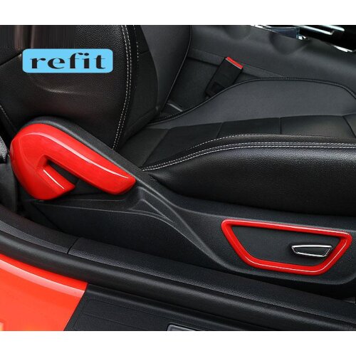Seat backrest adjustment handle shell adjustment button panel decoration cover For Ford Mustang 15-18 Modification Accessories